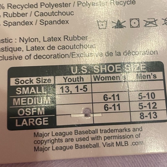 MLB MIAMI MARLINS CREW SOCKS Size Large 8-13 NWT - Picture 7 of 7